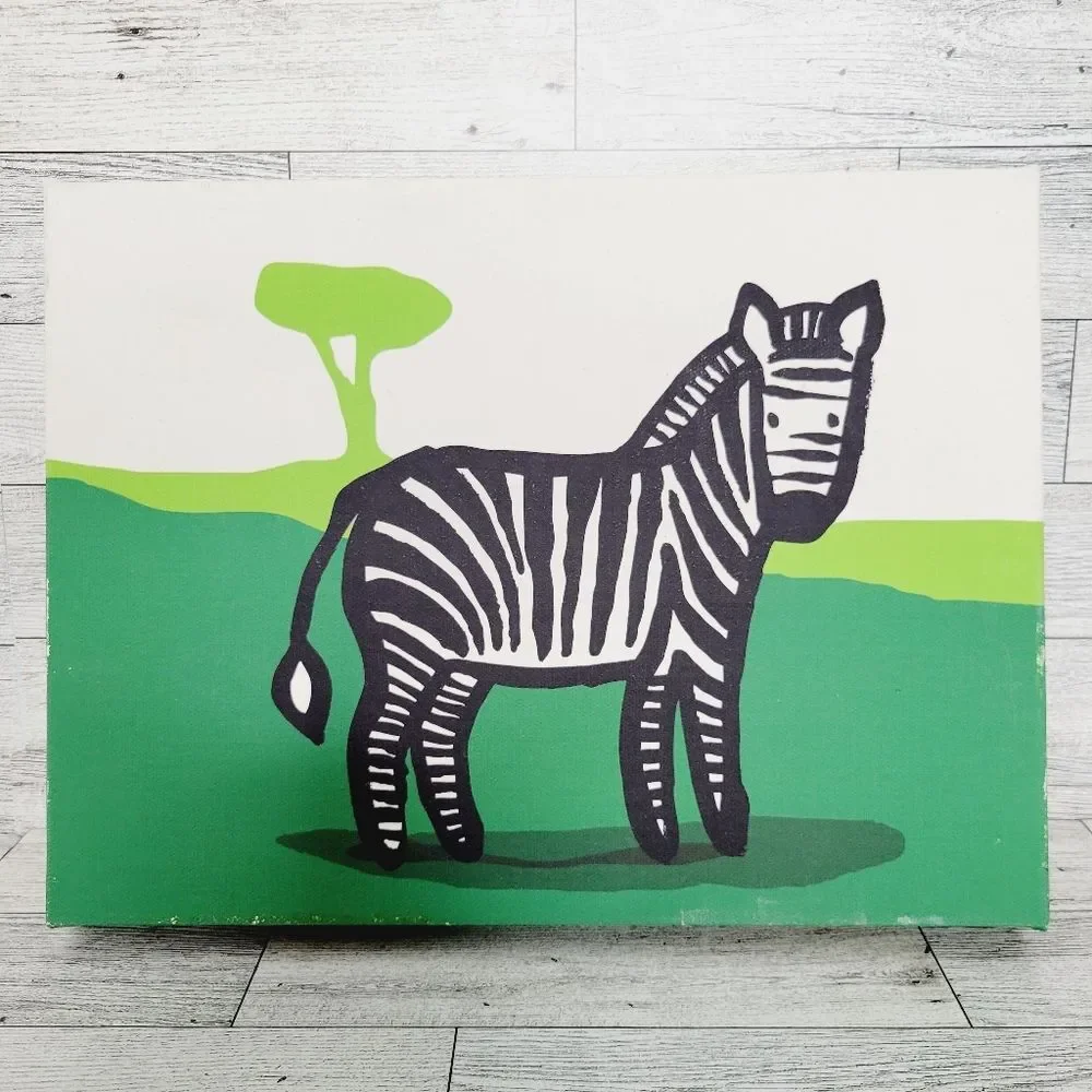 Wee Gallery 3-Piece Safari Animals Nursery Canvas Paintings Wall Art Decor 9x12